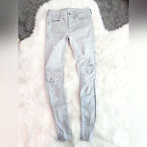 American Eagle Outfitters Light blue Ripped Skinny Jeans